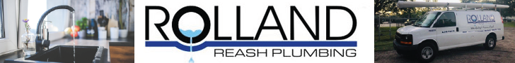 Rolland Reash Plumbing logo with company name and slogan.